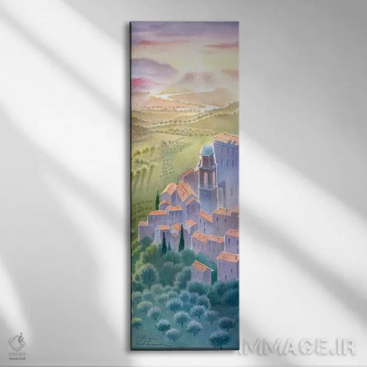 تابلو غروب در سابینا (ایتالیا) اثر النا پروخوروا - نمای روبهرو روی دیوار