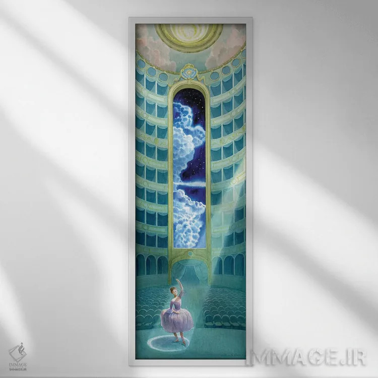 تابلو تئاتر آسمان اثر النا پروخوروا - نمای قابدار سفید