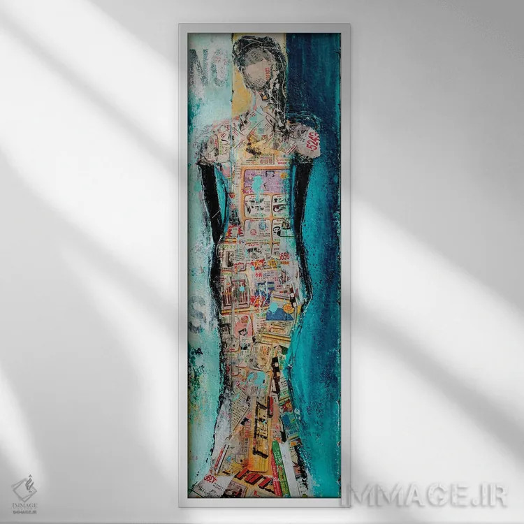 تابلو دختر صندوقدار اثر ارین اشلی - نمای قابدار سفید