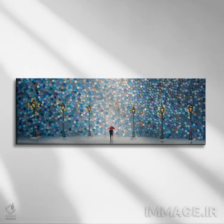 تابلو قرار شب بارانی اثر اکاترینا ارمیلکینا - نمای روبهرو روی دیوار