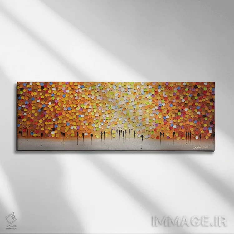 تابلو غروب در روز نارنجی اثر اکاترینا ارمیلکینا - نمای روبهرو روی دیوار