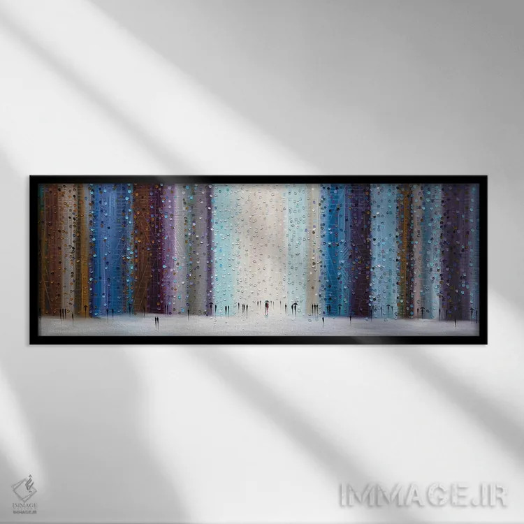 تابلو باران شهری اثر اکاترینا ارمیلکینا - نمای قابدار مشکی