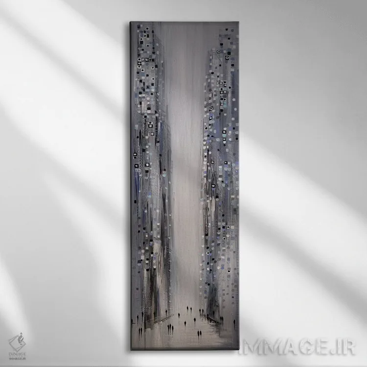 تابلو شهر در نورها اثر اکاترینا ارمیلکینا - نمای روبهرو روی دیوار