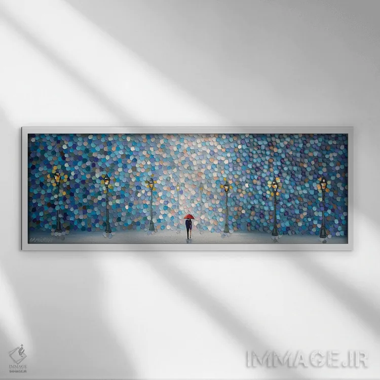 تابلو قرار شب بارانی اثر اکاترینا ارمیلکینا - نمای قابدار سفید