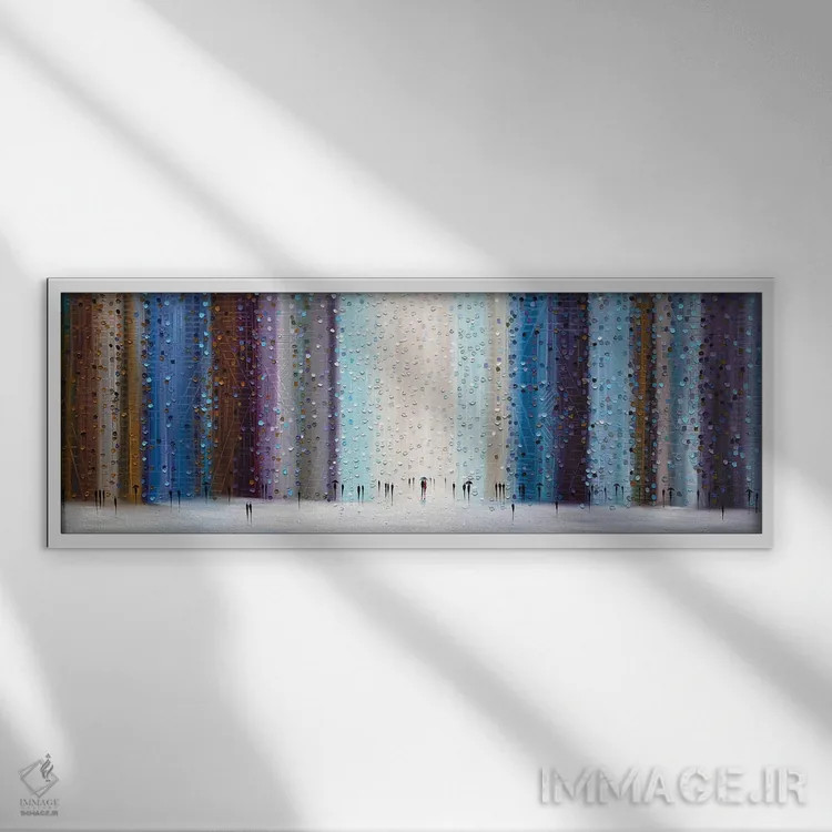 تابلو باران شهری اثر اکاترینا ارمیلکینا - نمای قابدار سفید
