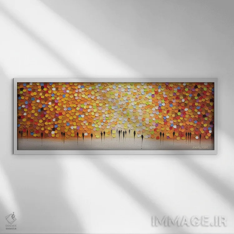 تابلو غروب در روز نارنجی اثر اکاترینا ارمیلکینا - نمای قابدار سفید