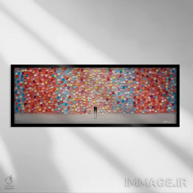 تابلو غروب در روز صورتی اثر اکاترینا ارمیلکینا - نمای قابدار مشکی