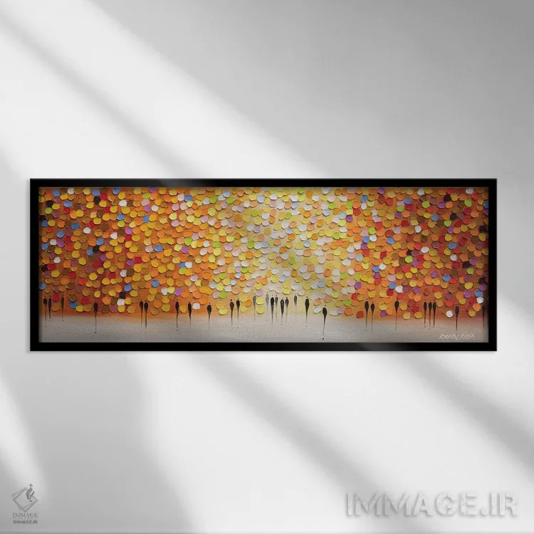 تابلو غروب در روز نارنجی اثر اکاترینا ارمیلکینا - نمای قابدار مشکی