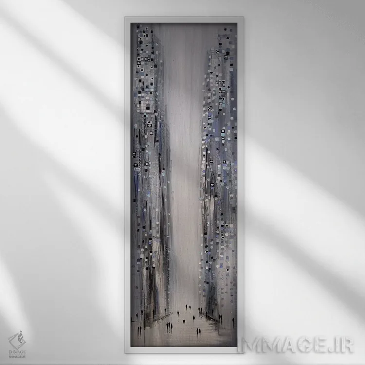 تابلو شهر در نورها اثر اکاترینا ارمیلکینا - نمای قابدار سفید