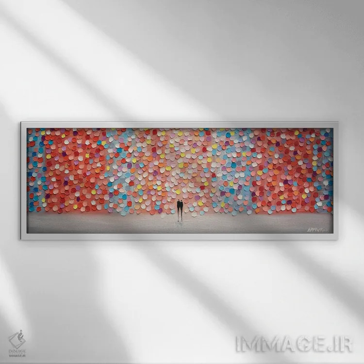 تابلو غروب در روز صورتی اثر اکاترینا ارمیلکینا - نمای قابدار سفید