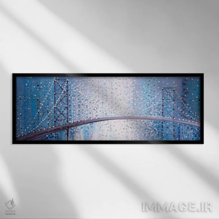 تابلو پل در مه اثر اکاترینا ارمیلکینا - نمای قابدار مشکی