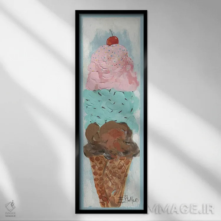 تابلو بستنی اثر استل گرنگس - نمای قابدار مشکی