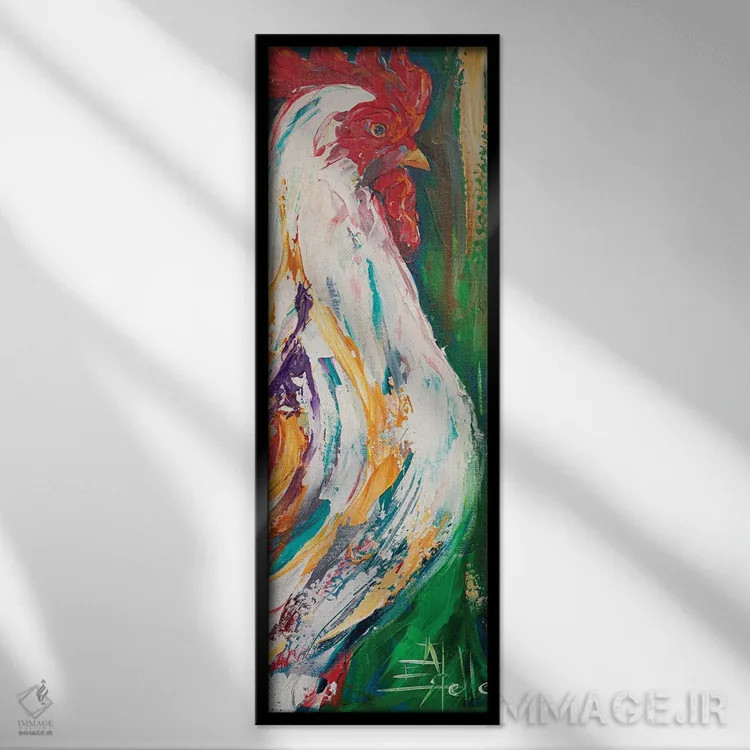 تابلو سلطنت موجدار یا چیندار اثر استل گرنگس - نمای قابدار مشکی