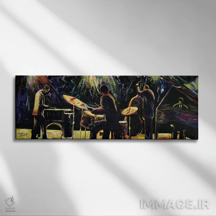 تابلو کوارتت جاز مدرن اثر اورِت اسپرویل - نمای روبهرو روی دیوار
