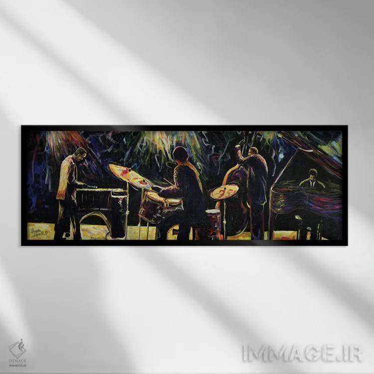 تابلو کوارتت جاز مدرن اثر اورِت اسپرویل - نمای قابدار مشکی