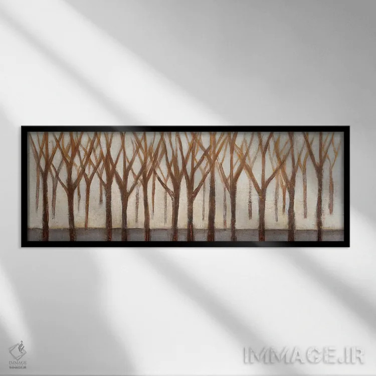 تابلو ردیف درختان اثر ایو - نمای قابدار مشکی