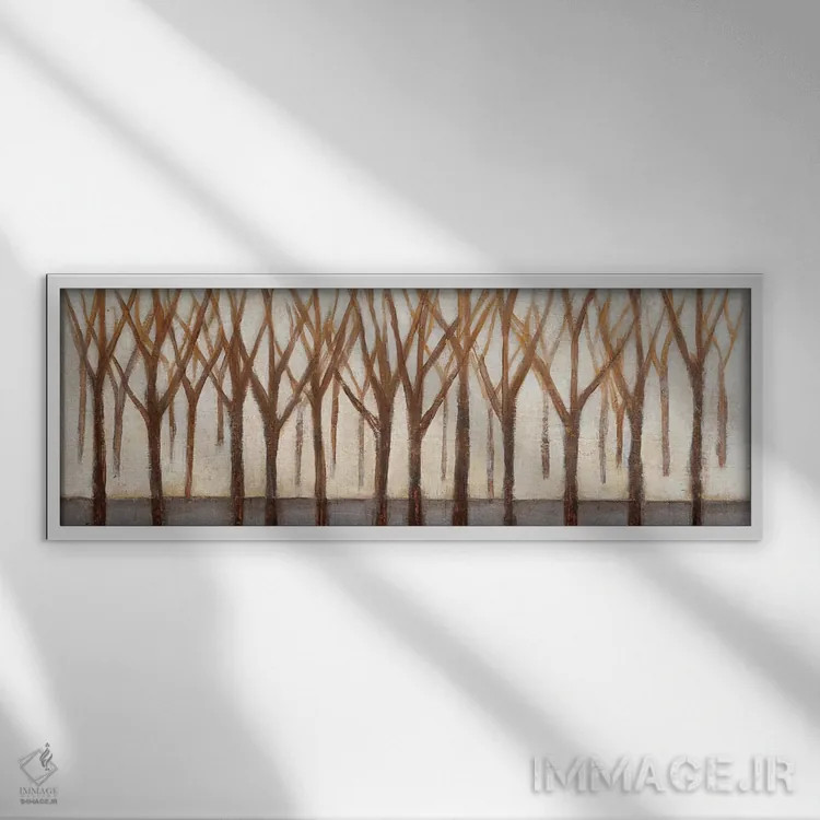 تابلو ردیف درختان اثر ایو - نمای قابدار سفید