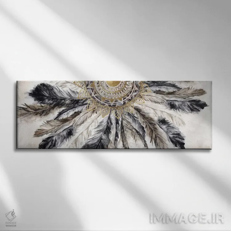 تابلو گردنبند پرها I اثر اوا واتس - نمای روبهرو روی دیوار