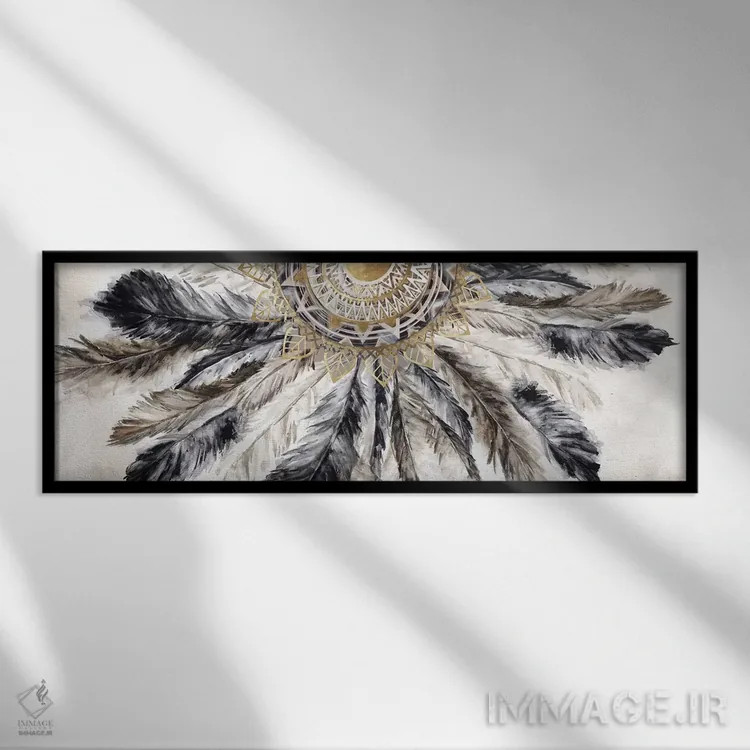 تابلو گردنبند پرها I اثر اوا واتس - نمای قابدار مشکی