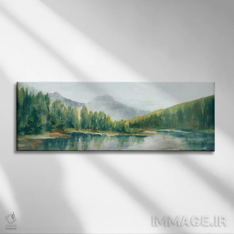 تابلو چشمانداز کوهستان بهاری اثر اوا واتس - نمای روبهرو روی دیوار