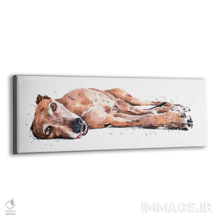 تابلو سگ گریهاوند (نژاد تازی) اثر ادز واترکالرز (برند نقاشی آبرنگ) - نمای پرسپکتیو محصول