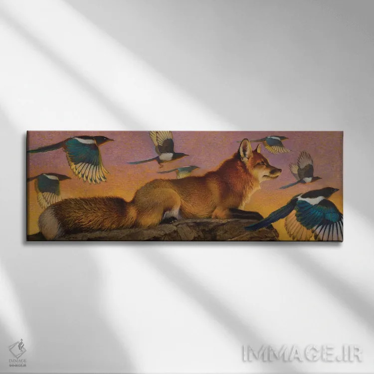 تابلو ملودی زاغی اثر ازرا تاکر - نمای روبهرو روی دیوار