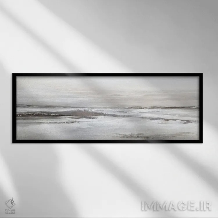 تابلو ساحل مهآلود اثر اوا واتس - نمای قابدار مشکی