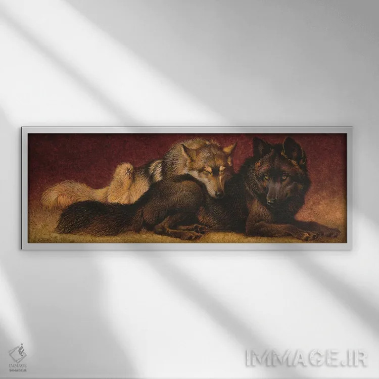 تابلو همنشینان صمیمی ۲ اثر ازرا تاکر - نمای قابدار سفید