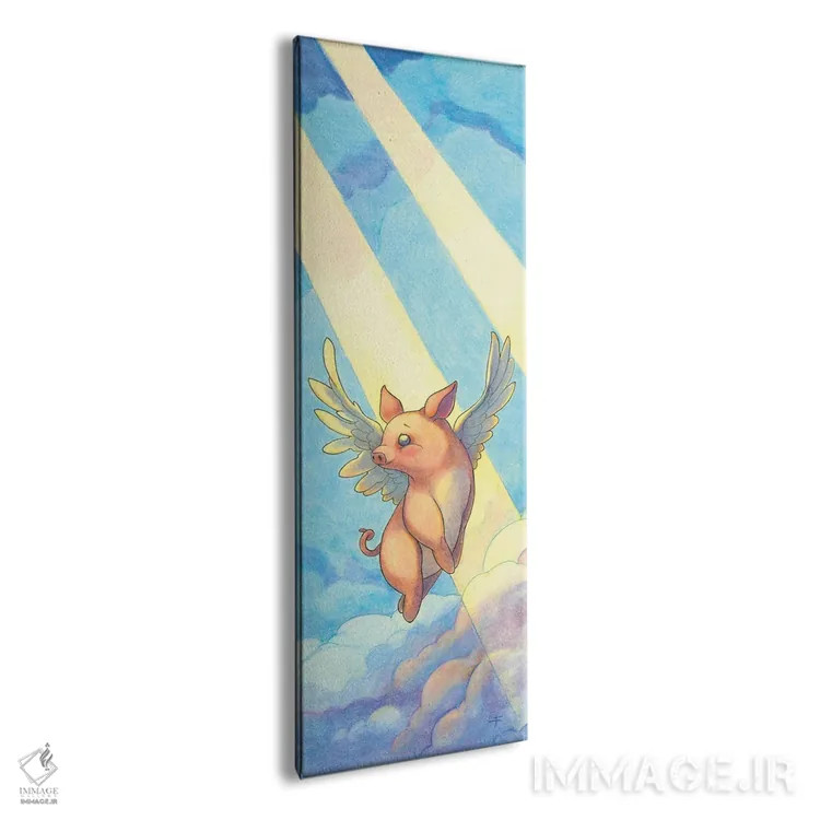 تابلو بعید نیست خوکها پرواز کنند (اصطلاح خیالپردازانه) اثر مایت فلای آرت اند ایلاستریشن (استودیو طراحی و تصویرگری) - نمای پرسپکتیو محصول