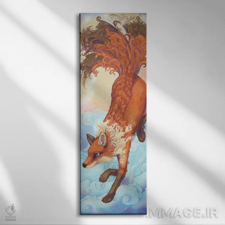 تابلو نور خورشید اثر مایت فلای آرت اند ایلاستریشن (استودیو طراحی و تصویرگری) - نمای روبهرو روی دیوار