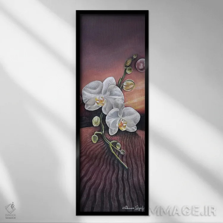 تابلو ارکیده اثر فلورنسیا دگراف - نمای قابدار مشکی