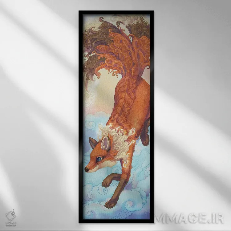 تابلو نور خورشید اثر مایت فلای آرت اند ایلاستریشن (استودیو طراحی و تصویرگری) - نمای قابدار مشکی