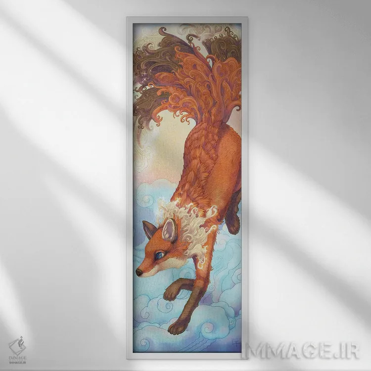 تابلو نور خورشید اثر مایت فلای آرت اند ایلاستریشن (استودیو طراحی و تصویرگری) - نمای قابدار سفید