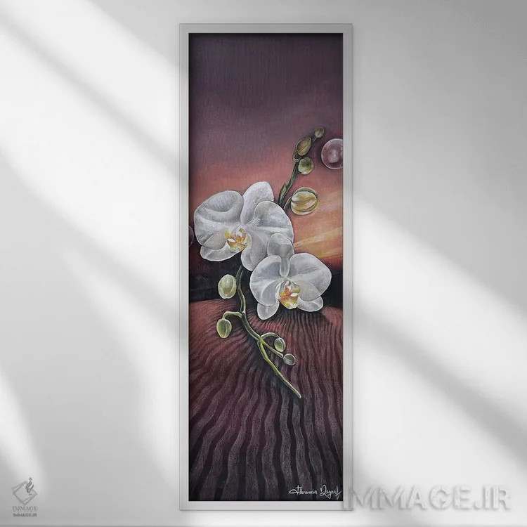 تابلو ارکیده اثر فلورنسیا دگراف - نمای قابدار سفید