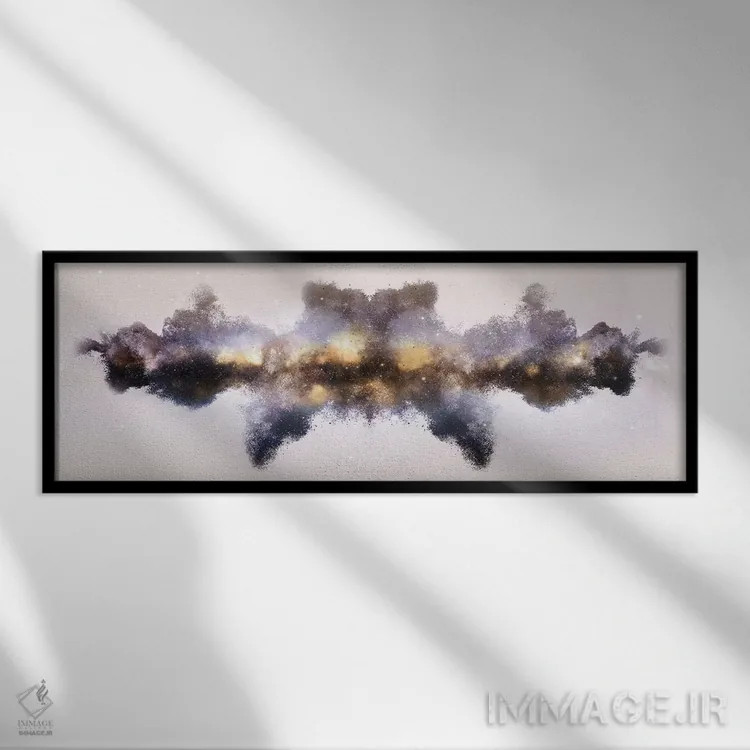 تابلو Gold,سحابی ماسهای طلایی اثر فرانک باندا - نمای قابدار مشکی