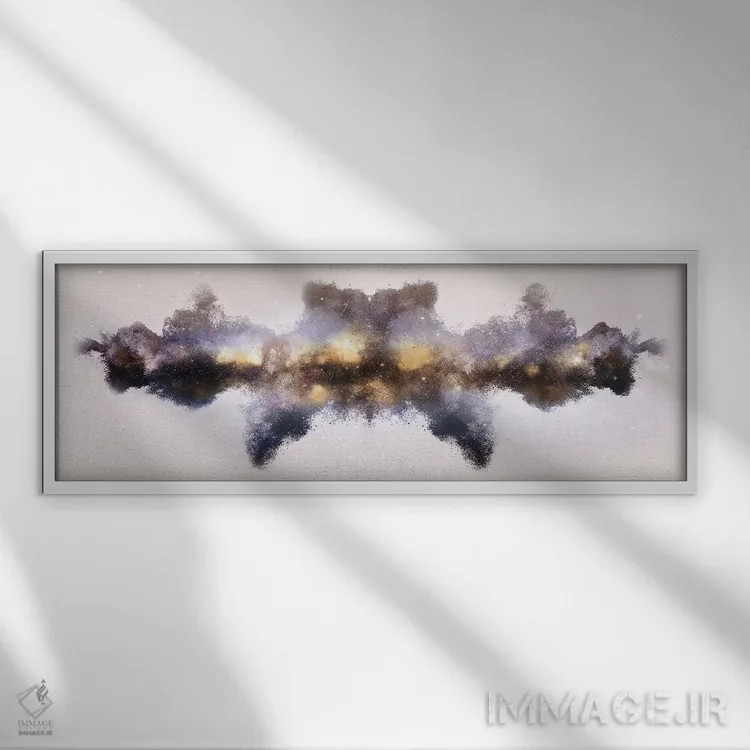 تابلو Gold,سحابی ماسهای طلایی اثر فرانک باندا - نمای قابدار سفید