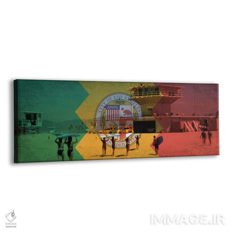 تابلو پرچم لسآنجلس، کالیفرنیا اثر آیکانواس (شرکت چاپ هنری) - نمای پرسپکتیو محصول