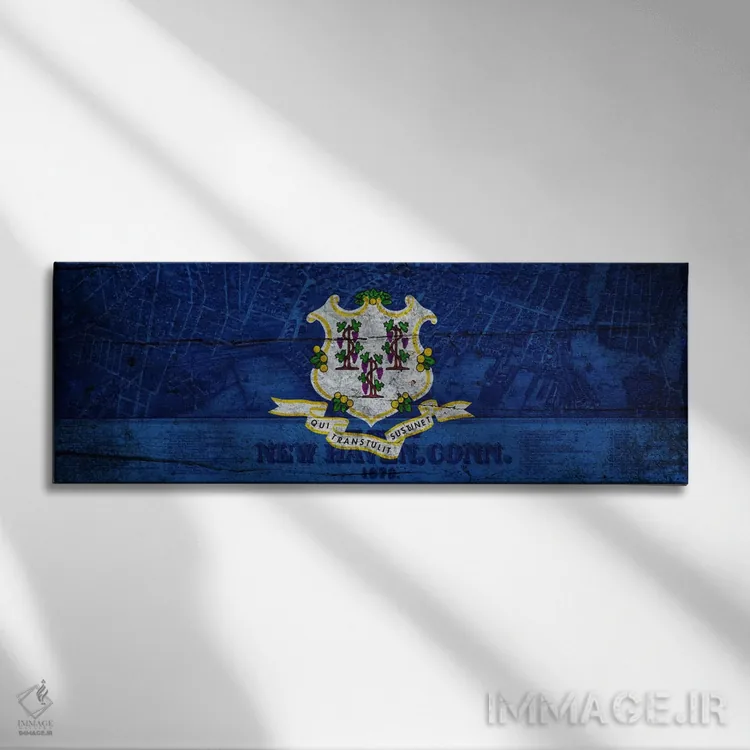 تابلو کنتیکت (نیوهاون، ۱۸۷۹) اثر آیکانواس (شرکت چاپ هنری) - نمای روبهرو روی دیوار