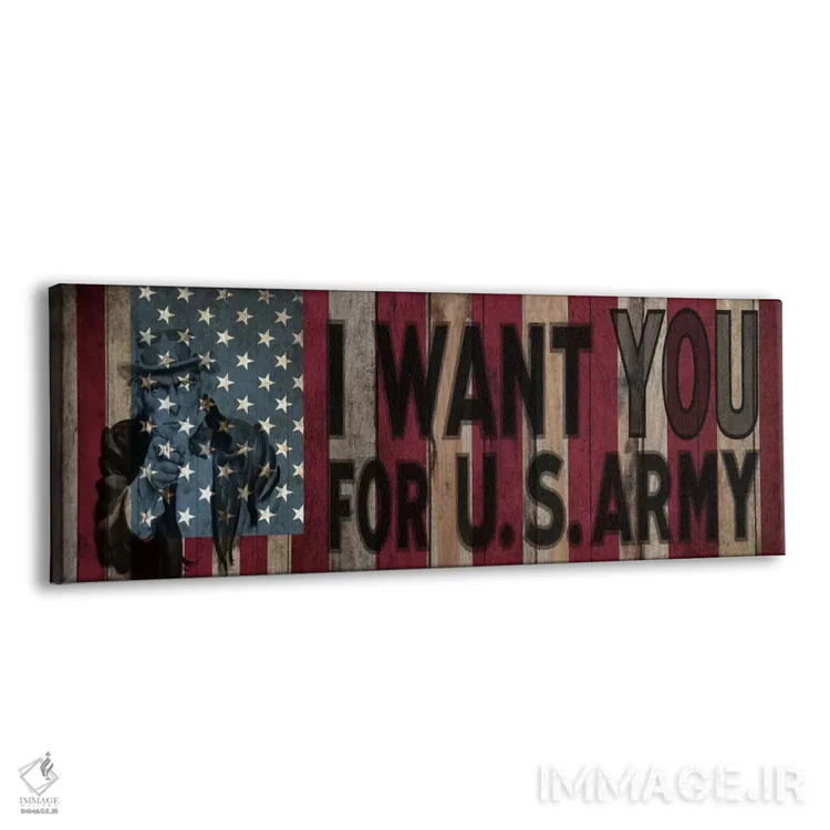 تابلو تو را میخواهم! (ادای احترام به جیمز مونتگومری فلاگ) اثر آیکانواس (شرکت چاپ هنری) - نمای پرسپکتیو محصول