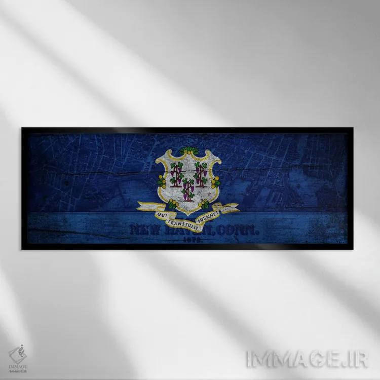 تابلو کنتیکت (نیوهاون، ۱۸۷۹) اثر آیکانواس (شرکت چاپ هنری) - نمای قابدار مشکی