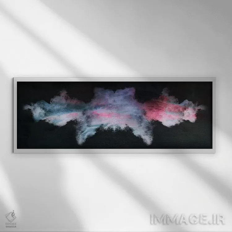 تابلو سحابی شنی اثر فرانک باندا - نمای قابدار سفید