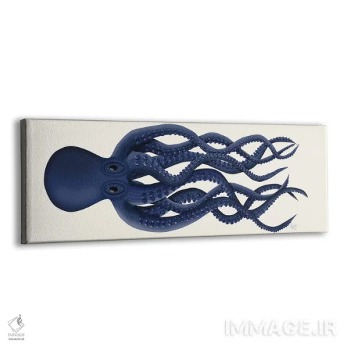 تابلو اختاپوس غولپیکر، سراسری آبی اثر فب فانکی (استودیو هنری) - نمای پرسپکتیو محصول