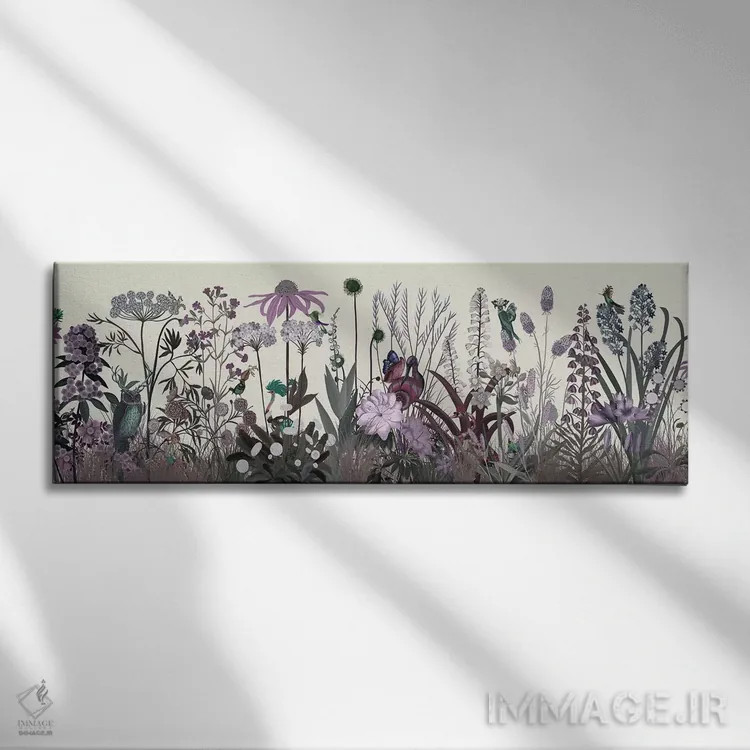 تابلو شرم گلهای وحشی اثر فب فانکی (استودیو هنری) - نمای روبهرو روی دیوار