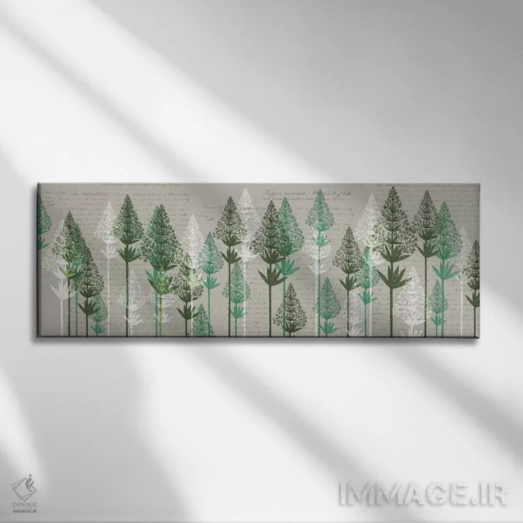 تابلو کاجهای برگدار ۳ اثر فب فانکی (استودیو هنری) - نمای روبهرو روی دیوار