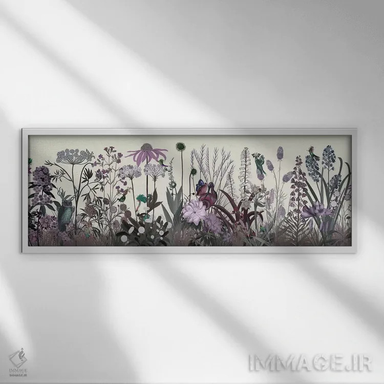 تابلو شرم گلهای وحشی اثر فب فانکی (استودیو هنری) - نمای قابدار سفید