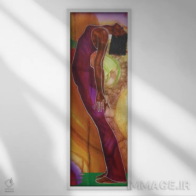 تابلو یوگا ۴ اثر فرد اودل - نمای قابدار سفید