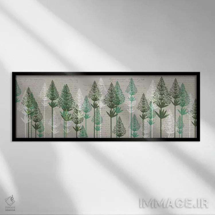 تابلو کاجهای برگدار ۳ اثر فب فانکی (استودیو هنری) - نمای قابدار مشکی