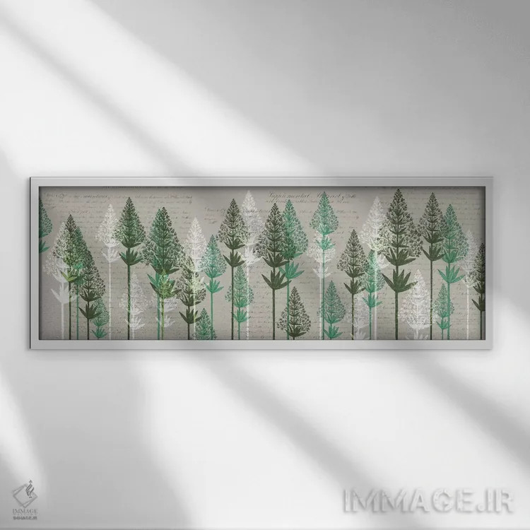 تابلو کاجهای برگدار ۳ اثر فب فانکی (استودیو هنری) - نمای قابدار سفید