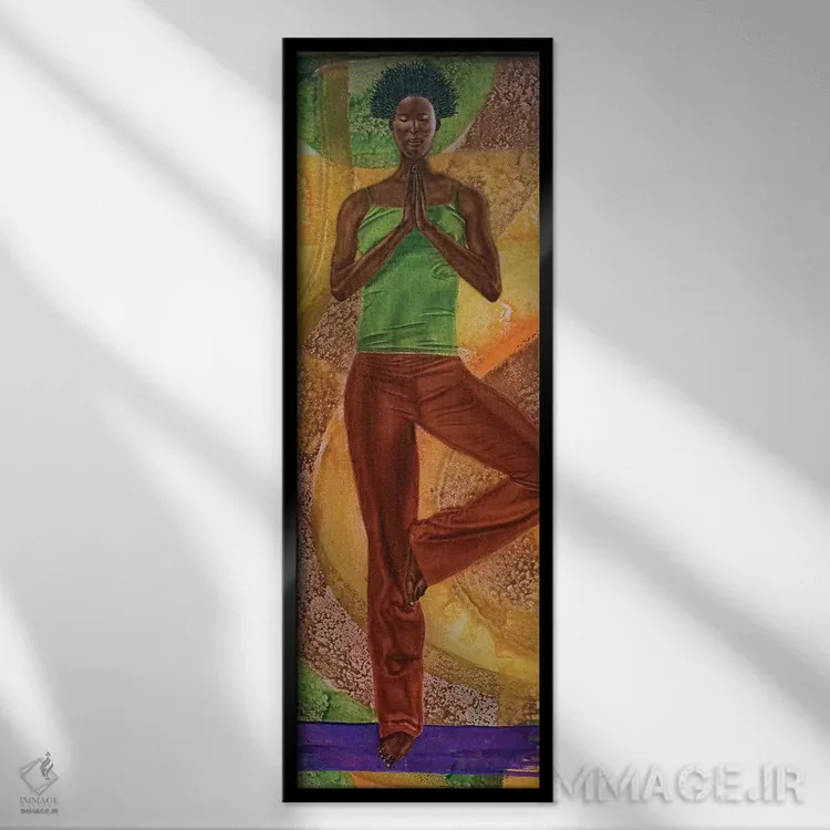 تابلو وضعیت درخت (یوگا) اثر فرد اودل - نمای قابدار مشکی