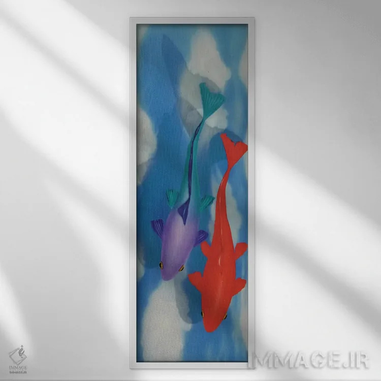 تابلو کوی (ماهی تزئینی) اثر فرد اودل - نمای قابدار سفید